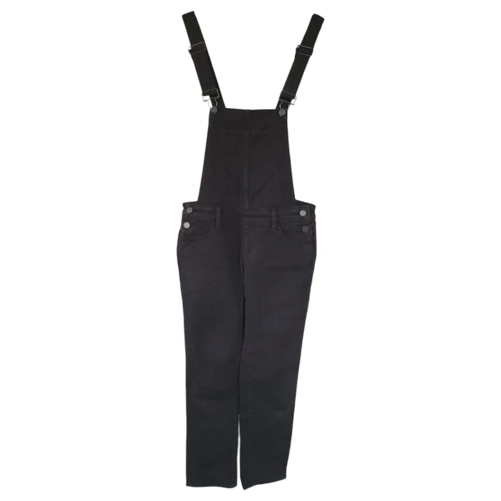 PAIGE Sierra High Waist Denim Overalls Vintage Black 24 ASO Olivia Palermo - Picture 5 of 16